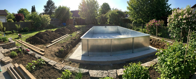 Stahlwandpool eingraben und teilversenken