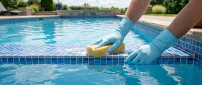 Pool-Wasserlinie reinigen: So entfernen Sie den grau-braunen Streifen am Beckenrand