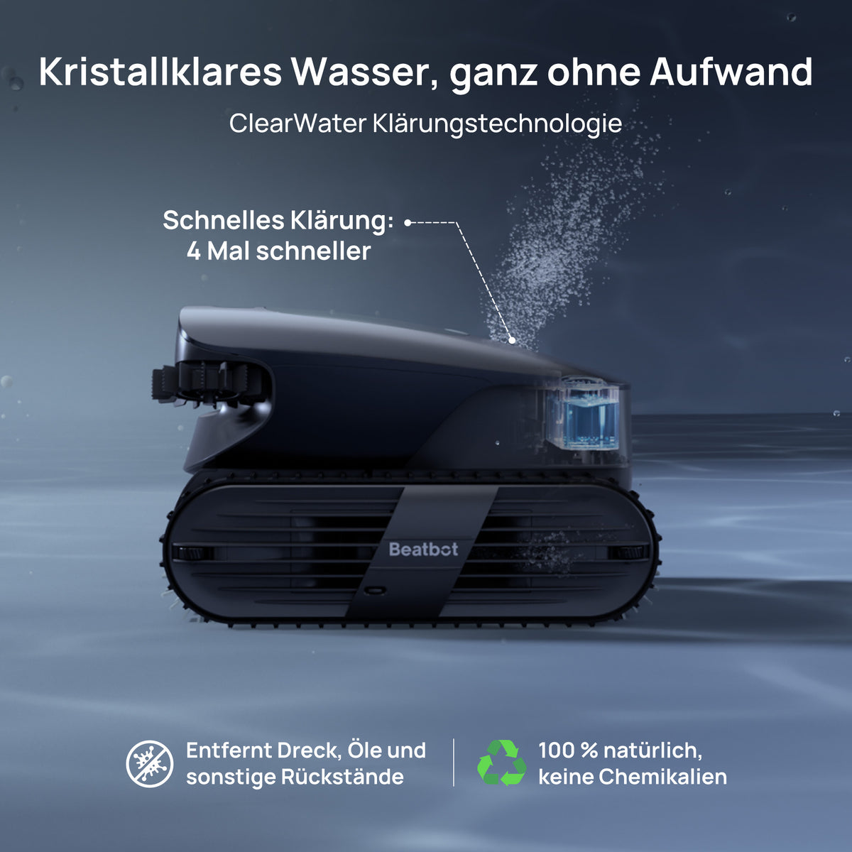 Technologie für kristallklares wasser ohne Chemikalien